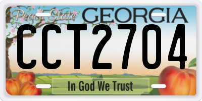 GA license plate CCT2704