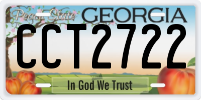 GA license plate CCT2722