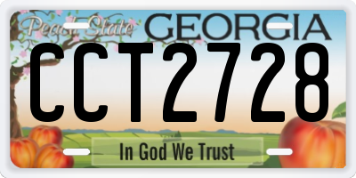 GA license plate CCT2728