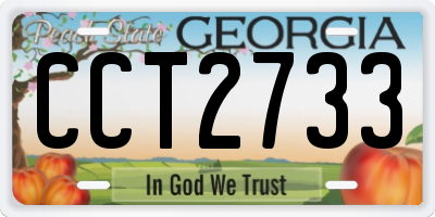 GA license plate CCT2733