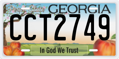 GA license plate CCT2749