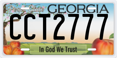 GA license plate CCT2777
