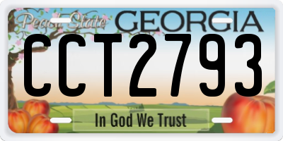 GA license plate CCT2793