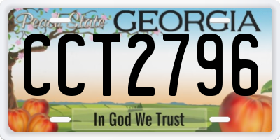 GA license plate CCT2796