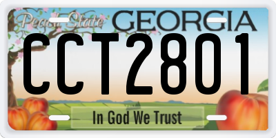 GA license plate CCT2801