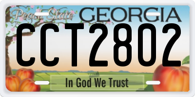 GA license plate CCT2802