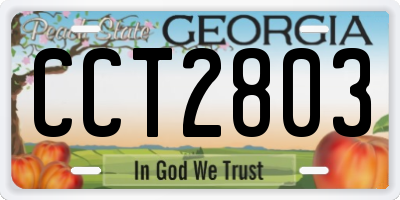 GA license plate CCT2803