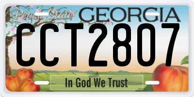 GA license plate CCT2807