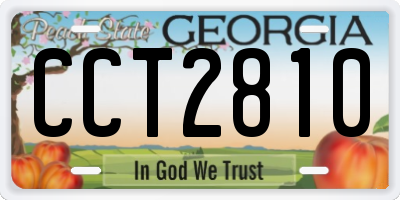 GA license plate CCT2810