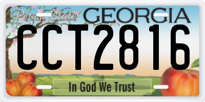 GA license plate CCT2816