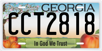 GA license plate CCT2818