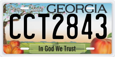 GA license plate CCT2843