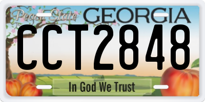 GA license plate CCT2848