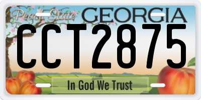 GA license plate CCT2875