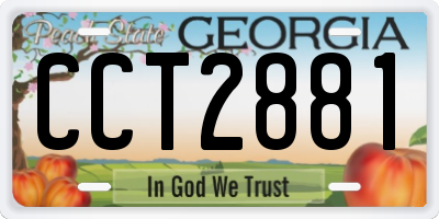 GA license plate CCT2881