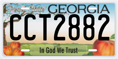 GA license plate CCT2882