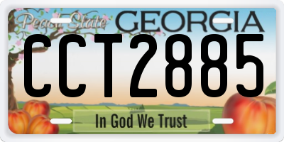 GA license plate CCT2885