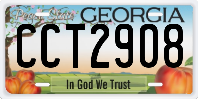 GA license plate CCT2908