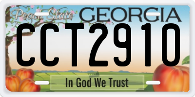 GA license plate CCT2910