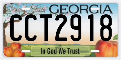 GA license plate CCT2918