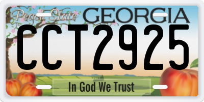 GA license plate CCT2925