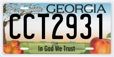 GA license plate CCT2931