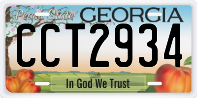GA license plate CCT2934