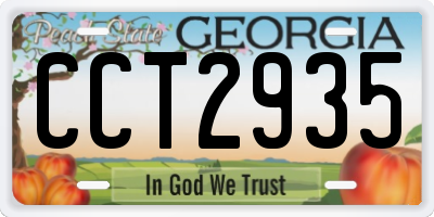 GA license plate CCT2935