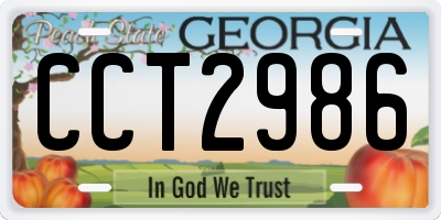 GA license plate CCT2986