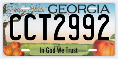 GA license plate CCT2992