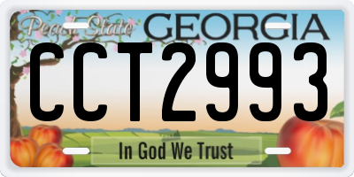 GA license plate CCT2993