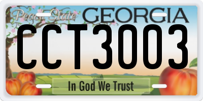 GA license plate CCT3003