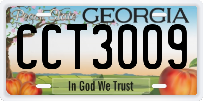 GA license plate CCT3009