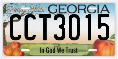 GA license plate CCT3015