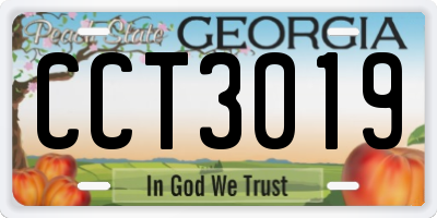 GA license plate CCT3019