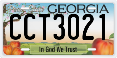 GA license plate CCT3021
