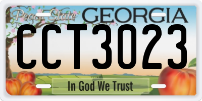 GA license plate CCT3023
