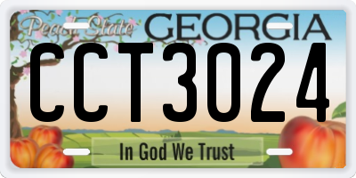 GA license plate CCT3024