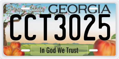 GA license plate CCT3025