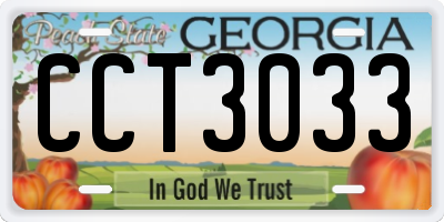 GA license plate CCT3033