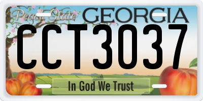 GA license plate CCT3037
