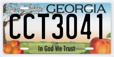 GA license plate CCT3041