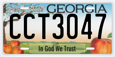 GA license plate CCT3047