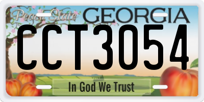 GA license plate CCT3054