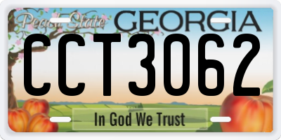 GA license plate CCT3062