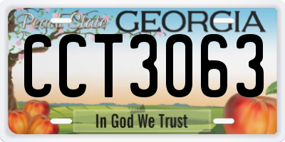 GA license plate CCT3063