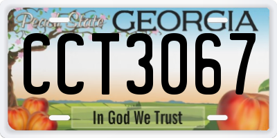 GA license plate CCT3067