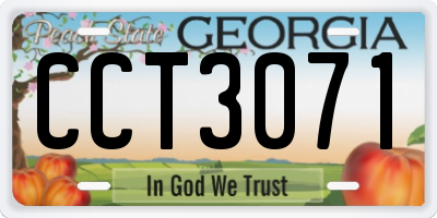 GA license plate CCT3071