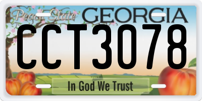 GA license plate CCT3078