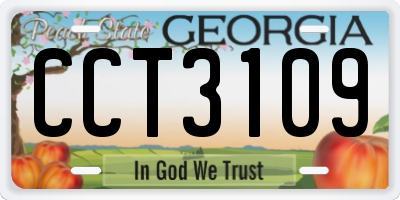 GA license plate CCT3109